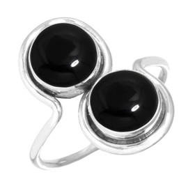 Jeweloporium 925 Silver Ring for Women Size Y 1/2 Natural Black Onyx Gemstone Costume Silver Ring Vintage Jewelry