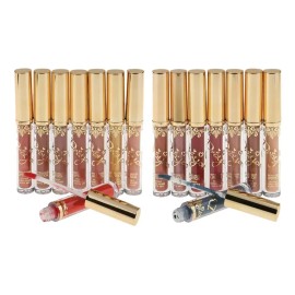 16 Colores / Paquete Lápiz Labial Metálico Mate De Larga