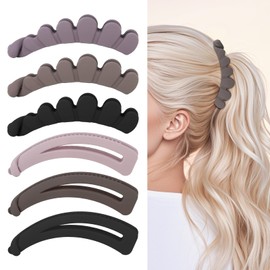 WHAVEL Banana Hair Clips for Women 6 Pack Matte Banana Clips for Thin Fine Thick Hair Ponytail Holders - Strong Hold