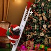 Climbing Ladder Sant Red White Golden Electric Santa Climbing Ladder