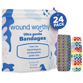 Wound Worthy Prismatic Ultra Gentle Bandages - Advanced Healing with Bordered Foam Dressing, Ultra-Gentle Adhesive - Ideal for Wounds, Bed Sores - Assorted Sizes and Colors
