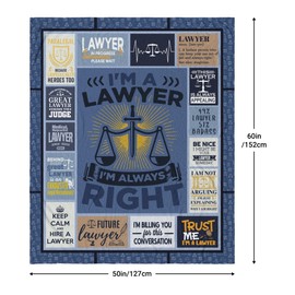 Muxuten Lawyer Gifts for Women/Men Blanket 60"X50", Gifts for Lawyers, Law School Gifts, Lawyer Graduation Gifts, Male/Female Lawyer Gifts, Attorney Gifts,Future Lawyer Gifts,Birthday Gifts for Lawyer