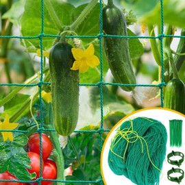 Garden Trellis Netting for Climbing Plants Outdoor, 6.6x26.2 FT Plant Netting for Cucumber, Tomato, 27 Strands Trellis Net with 4x4 Inch Mesh as Vegetable Netting for Grape, Bean