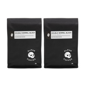 Alpha Coffee – Double Barrel Black - 16 oz. Premium Gourmet Craft Dark/French Roast Coffee | Veteran Owned - Specialty Small Batch Roasted Coffee ((Pack of 2) Double Barrel Black Whole Bean)