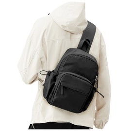 Crossbody Sling Backpacks Sling Bag for Men Women, Small Shoulder Backpack, Anti Theft One Strap Motorcycle Backpack, Mini Tactical Chest Bags Daypack for Casual Travel Hiking Gym Outdoor Sports Black