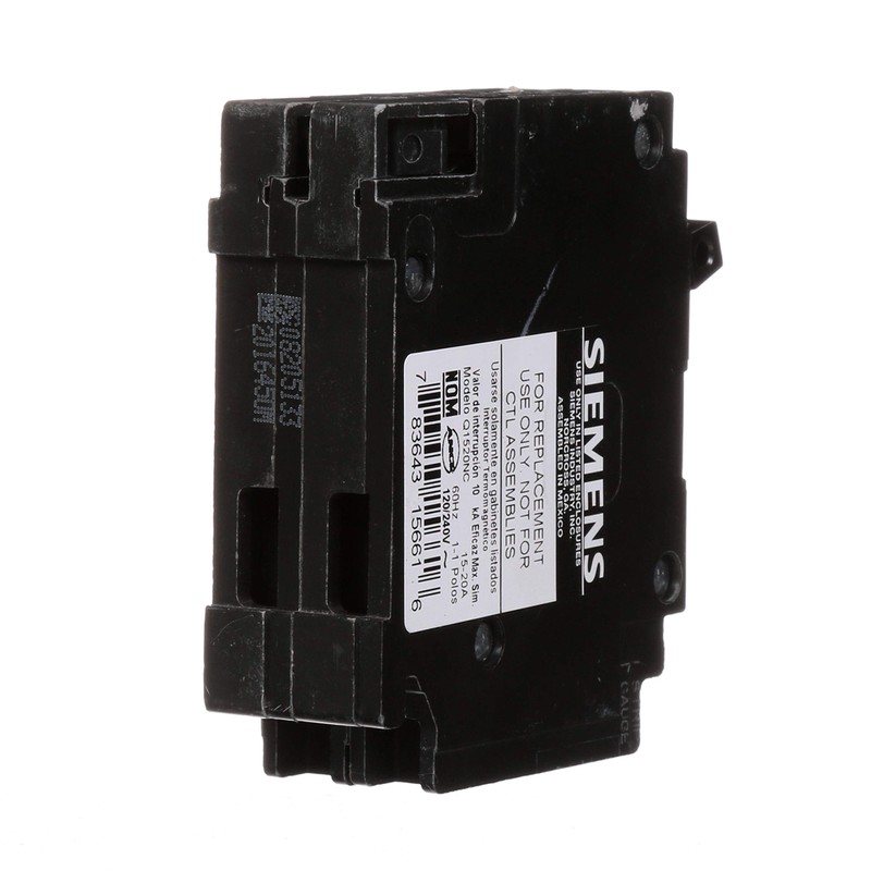 Siemens Q1520NC One 15-Amp and One 20-Amp Single Pole 120V