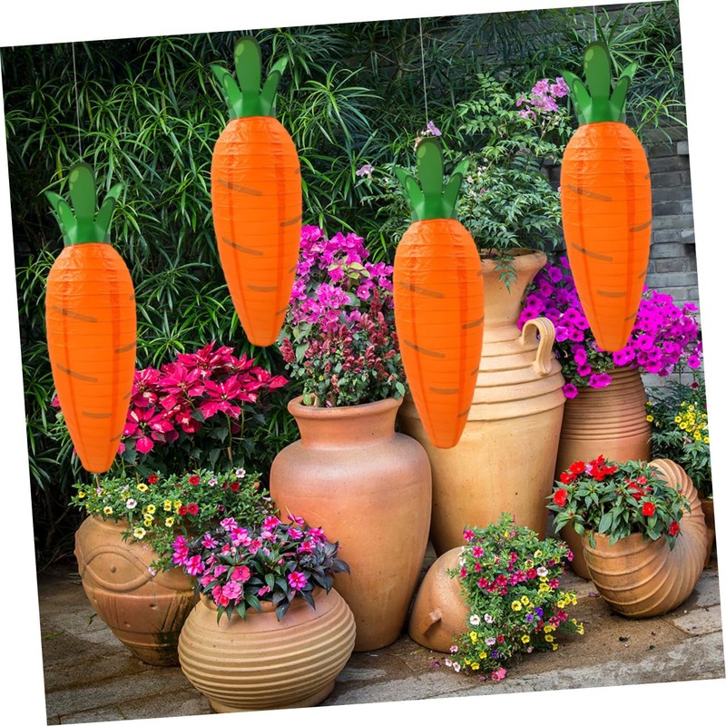 Ciieeo 4pcs Carrot Lantern Ceiling Hanging Lantern Holiday Tree Decoration
