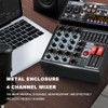 BOMGE 04A Audio Mixer,Professional Sound Board Mixing Console with USB/Bluetooth/Computer/4