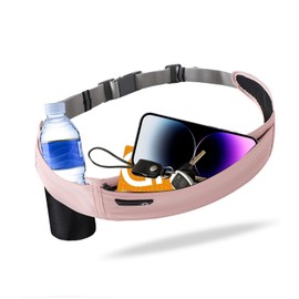 Running Hydration Belt with Water Bottle Holder, Phone Storage (Pink)