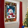 Saoplasa Christmas Party Banner 47x31 Inch Snowman Window Cover Holiday