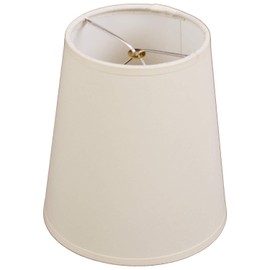 FenchelShades.com Lampshade 4" Top Diameter x 5" Bottom Diameter x 6" Slant Height with Clip-On Attachment for Standard Edison-Style Lightbulb (Paper Vellum Ivory)