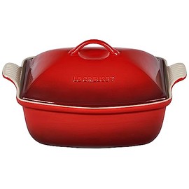 Le Creuset Heritage Stoneware Deep Baker with Lid, 4.5 qt., Cerise