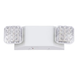 GRUENLICH LED Commercial Emergency Light with Dual Head and Backup Battery, US Standard, AC 120-277V, Hardwired Emergency Light Fixtures for Business Office Power Outages, 1-Pack