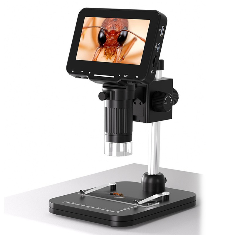 Digital Microscope 4.3in IPS Screen 1000X Inspection Microscope with LED