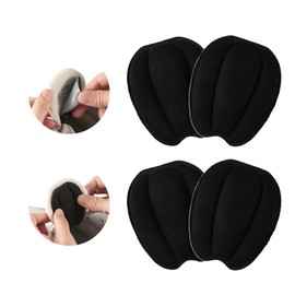 2 Pairs Shoe Filler Tongue Pad, Invisible Forefoot Cushion Mat Soft Make Smaller Back Sticker Non-Slip Size Reducer Holder Self-Adhesive Insert Black Felt Accessories for Loose Replacement Men Women