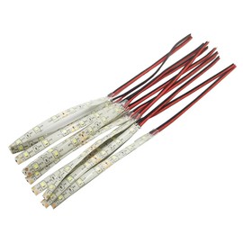 Vrabocry 10 PCS 100mm 12V 2835 SMD LED White 15CM Prewired Flexible Cuttable Waterproof Strip LED Light