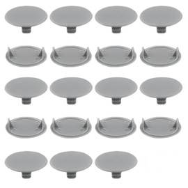 19Pcs Plastic Hole Covers Caps, 35mm Diameter Round Hinge Hole Cover, Grey Mini Flush Holes Covers Cap Blanking for Furniture Cabinet Cupboard Wardrobes