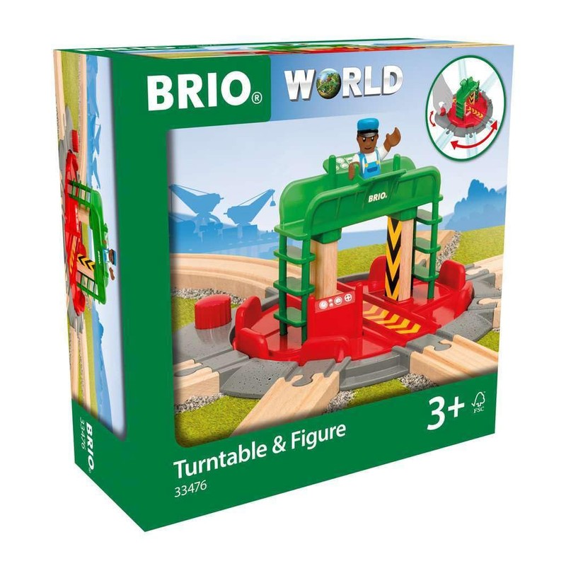 BRIO World 33476 - Turntable & Figure | 2 Piece