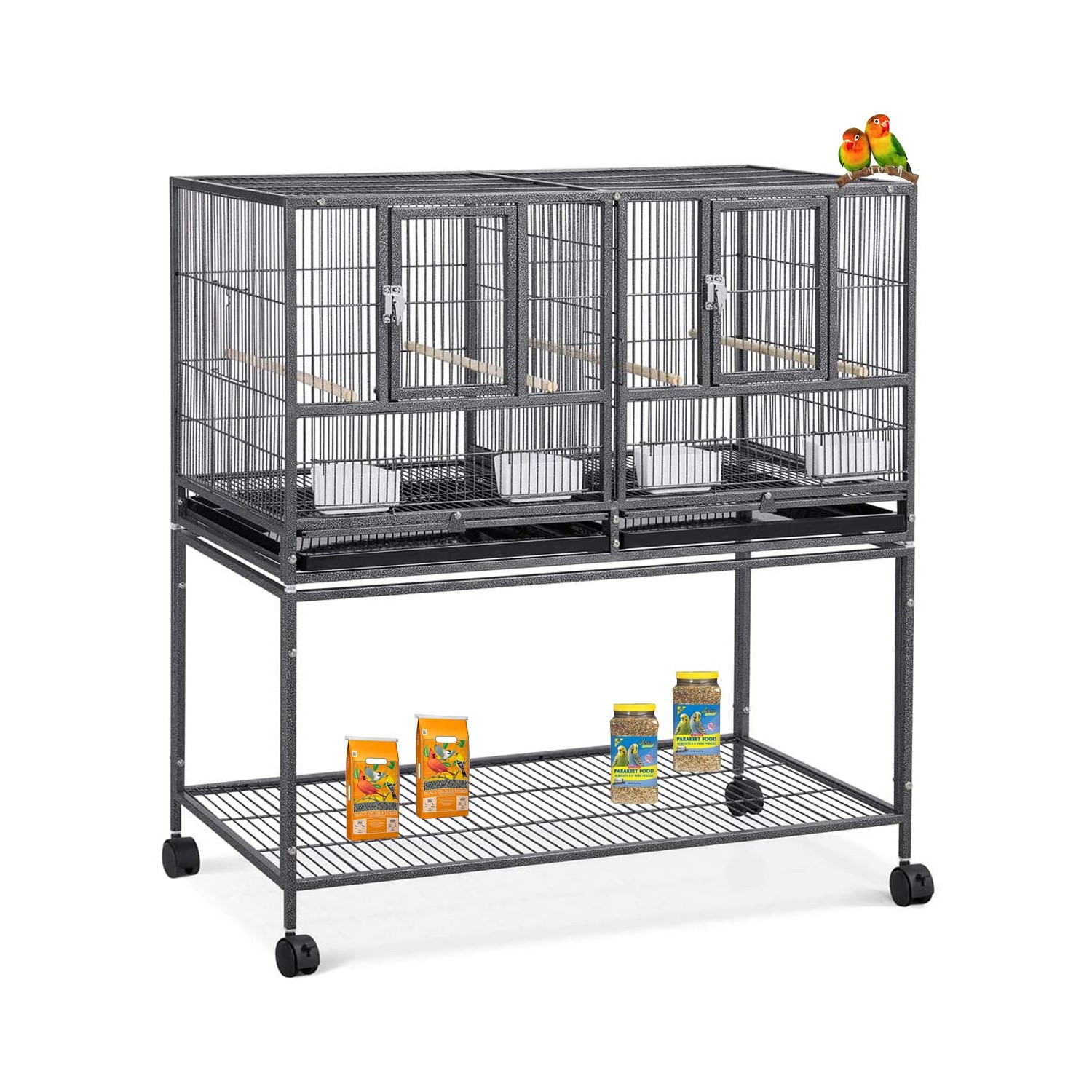 42" Stackable Center Divided Breeder Breeding Bird Flight Double ...