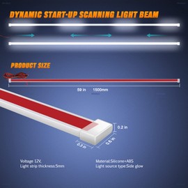 Car Hood Light Strip Dynamic Car LED Strip Light 59 inches Exterior Flexible Daytime Running Light Strip for Car,Truck,SUV (2 Pieces)