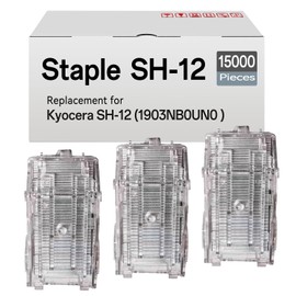 3-Pack SH-12 Staple Cartridge Compatible for Kyocera SH12 SH-12 1903NB0UN0 Staples Cartridges Refills for DF7110, DF790, DF790C, DF791, 3551ci 5550ci Printers (3 Cartridges, 5,000 Staples Each)