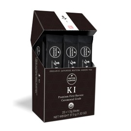 Ki Matcha (25 x 1.5g Sticks) - Organic Premium Ceremonial Japanese Matcha Green Tea Powder - First Harvest, Radiation Free, No Additives, Zero Sugar - USDA Certified - Single Serve Packets