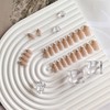 SXVME White French Tip False Nails Almond Press on Nails