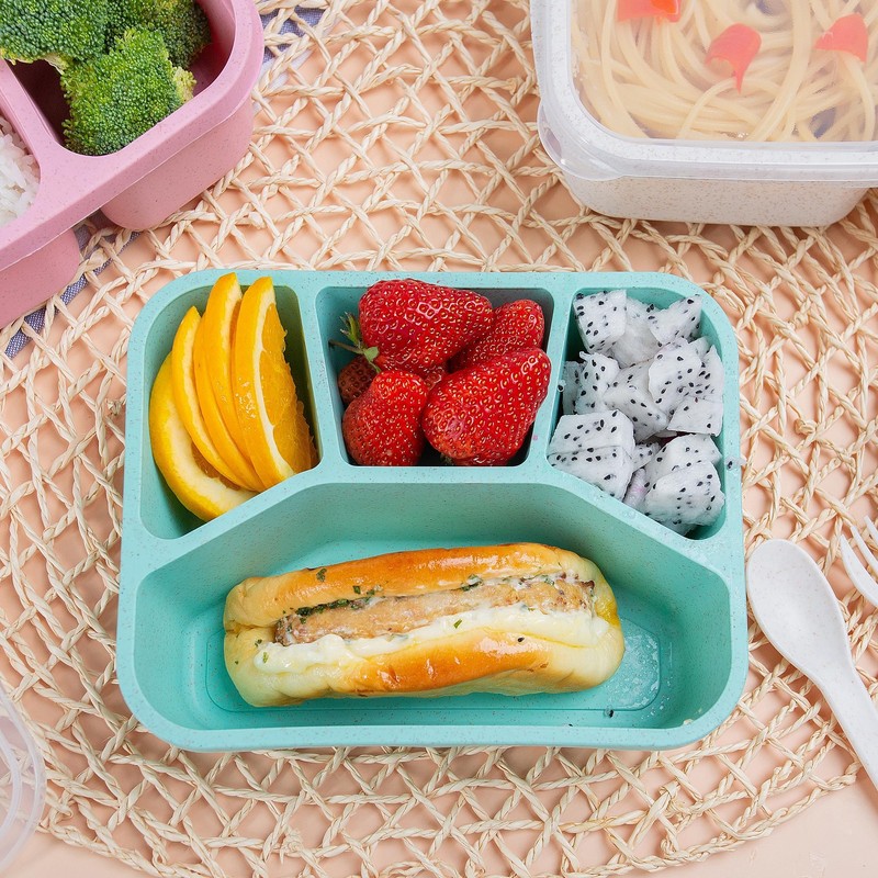 Meal Prep Containers Reusable - 4 Pack Bento Lunch Box,