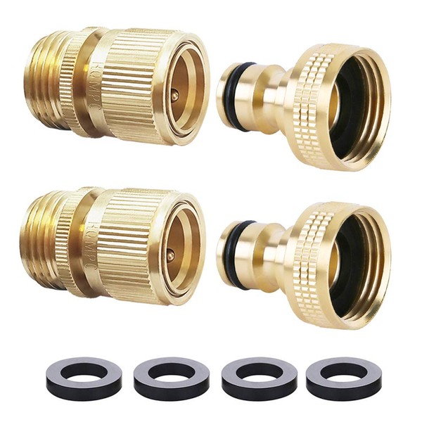 HQMPC HQMPC Garden Hose Quick Connect Solid Brass Quick Connector