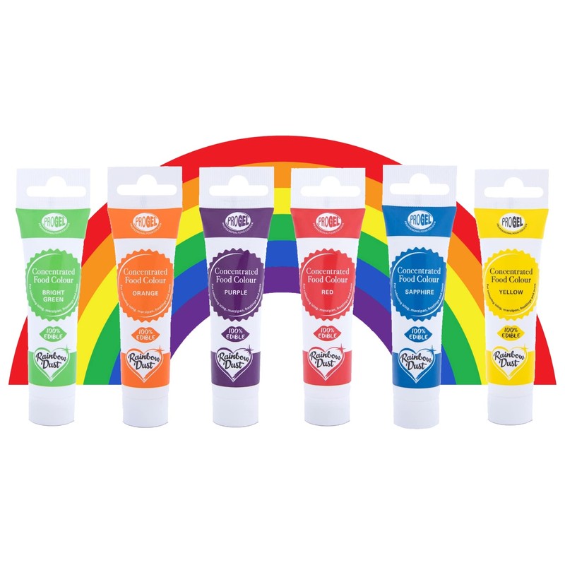 RAINBOW Dust ProGel Icing Colour Paste Gel Food Colouring Sugarcraft