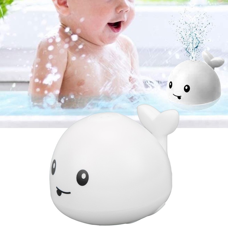 Whale Water Spray Toy White Induction Switch Floating Spraying Flashing