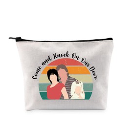 G2TUP Comedy Inspired Lover Gift Come and Knock Our Door Makeup Bag Romantic Comedy Lover Cosmetic Bag 70’s TV Serial Gift (Knock Our Door MB)
