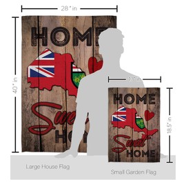 Ornament Collection FK191172-BO Ontario Sweet Home World Canada Provinces Decorative Vertical Kit, House & Garden Flags Set w/Flagpole, Multi-Color