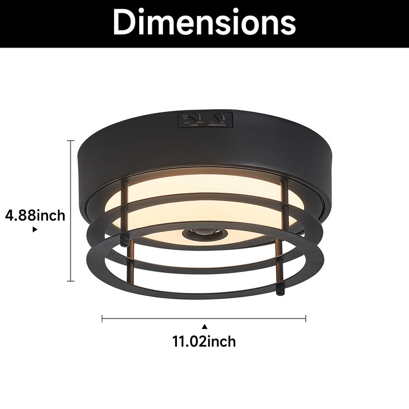 Yisuro Outdoor Ceiling Light with Motion Sensor Flush Mount Farm