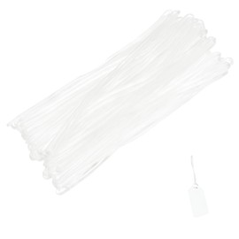 JAKOUE 6 Inch Premium Clear Plastic Travel Luggage Name Tag Loop Straps for Bag,Tags ID Card,Luggage Bag ID Tags Identification Cards,50Pcs(Clear)