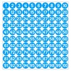 GamesMonkey® - Labels Numbers Stickers Circles - Light Blue -