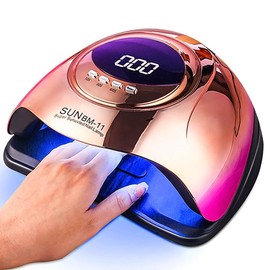 Secador de uñas con sensor inteligente, 66 LED/UV de secado rápido, 280 W de alta potencia, 4 temporizadores y pantalla LED, encendido y apagado automático manos libres para gel/pulido/laca (esencial
