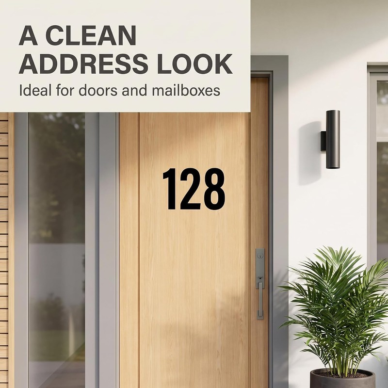 80Pcs 1inch Reflective Mailbox Number Sticker Decal Adhesive Reflective Address