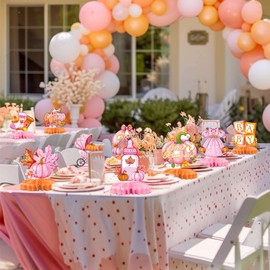 9PCS Little Pumpkin Baby Shower Decorations Fall Party Table Decorations Pink Pumpkin Honeycomb Centerpiece A Little Pumpkin is On The Way Baby Shower Fall Baby Girl Shower Centerpieces For Tables