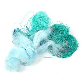 AUNMAS 50m/1.5m 3 Capas Nylon Pesca de Agua Salada Lanzamiento de Mano Trampa de Cebo Fundido Red Nesh Gill Spin Herramienta de Rosca al Aire Libre con Accesorios de Flotador(25 * 16 * 8cm-4 Dedos)