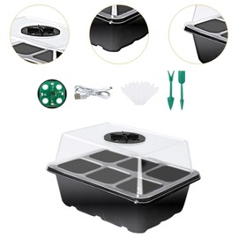WeiLaiKeQi Seedling Tray with 6 Cells for Planting and Growth Support, Black