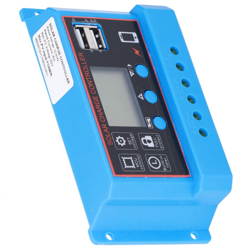 Solar Panel Charge Controller LCD Display PWM Photovoltaic Charging Regulator