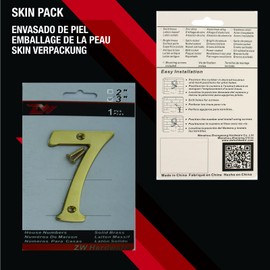 ZW Hardware A200 3 Inch Bright Brass House Number 7