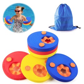 Dischi da nuoto per bambini, 6 pezzi, con custodia, per braccio, piastra da nuoto Eva rotonda, con delfino, adatti per ragazze di età compresa tra 3 e 6 anni di nuoto