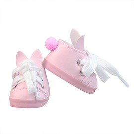 MSYO - Zapatos de muñeca para muñecas de 18 pulgadas, diseño de conejito, 3 colores sólidos, accesorios de muñeca multipaquete, ideales para niñas, niños, proyectos de manualidades, se adapta a