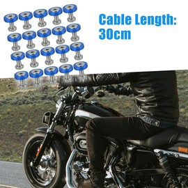 A ABSOPRO Car Motorcycle Fender Bumper Washer Bolt Nuts Kit Blue (Set of 20)