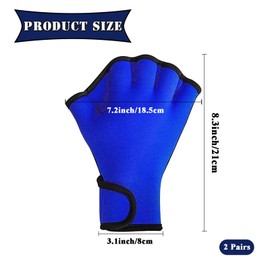 WTTUOAM 2 Pairs Swimming Gloves, Aquatic Swim Training Gloves, Webbed Fitness Water Resistance Training Gloves, Webbed Fitness Water Resistance Training Gloves, for Water Aerobics, Aquatic Fitness