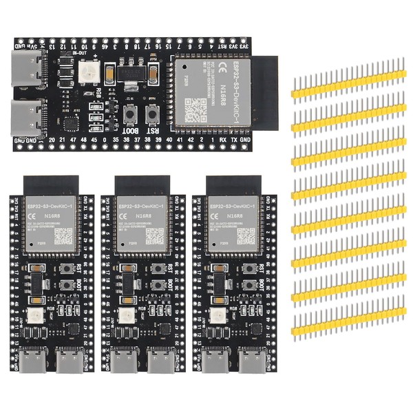 XIITIA 4pcs ESP32-S3-DevKitC-1-N16R8 ESP32-S3 Development Board Wi-Fi + Bluetooth MCU