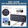 GGTA Rocker Switch Panel Waterproof with 4.8 Amp Dual USB