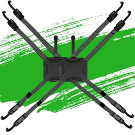 4-Way Bungee Cords with Hooks, 2pcs Adjustable Bungee Cords, Bungee Straps with Non-Slip Rubber Mat Suitable for Securing Items in Pickup Truck, Bicycles, Motorcycles, Kayaks